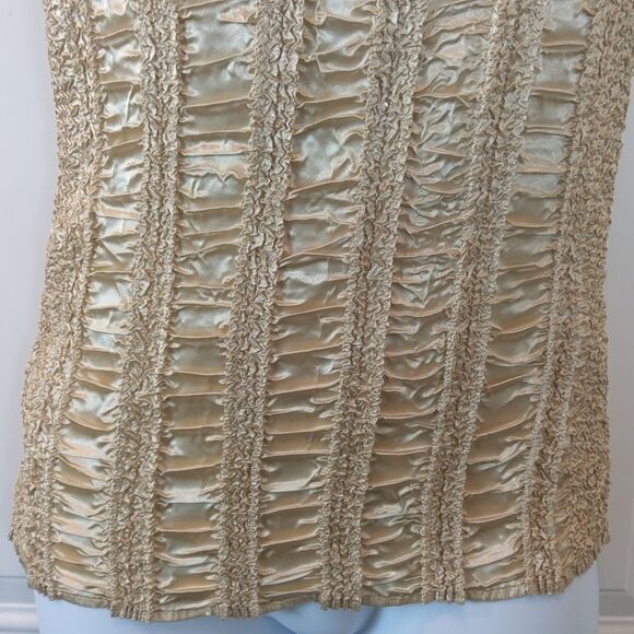 Z.b.d. design tan stretchy crinkled tank top - Picture 3 of 7